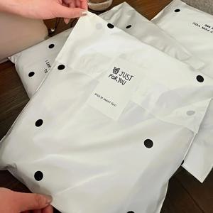 10개 방수 익스프레스 백, 두꺼운 플라스틱 도트 선물 포장 백, 내구성 있고 재사용 가능한 플라스틱 보관 백