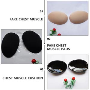 2쌍 가슴 근육 패드 가짜 가슴 근육 쿠션 실리콘 투명 접착 근육 패드 티셔츠용