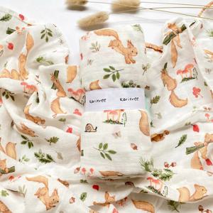만화 아기 담요 아기 Swaddle 침구 유아 담요 신생아 120x120CM 대나무 섬유 면화에 대한 부드러운 통기성