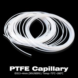 PTFE 튜브 ID 0.3-0.6-0.8-1-1.2.1.5-1.6-1.8-2-2.5-3-4 mm F46 모세관 절연 호스 경질 파이프 온도 내식성