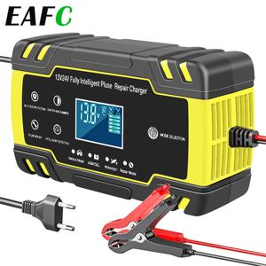 12V-24V 8A 완전 자동 배터리 충전기 디지털 LCD 디스플레이 자동차 배터리 충전기 전원 펄스 수리 충전기 습식 건식 납 산성