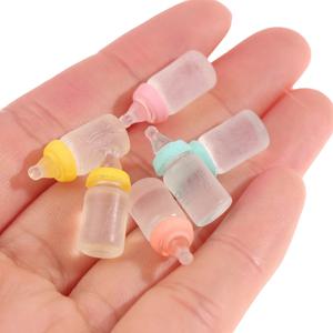 6Pcs 1:12 인형 집 미니어처 우유 병 아기 병 모델 주방 액세서리 인형 집 장식 어린이 놀이 장난감 DIY 척