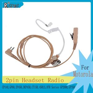 워키토키 보안 어쿠스틱 튜브 이어폰 헤드폰 헤드셋, 모토로라 ep450 dep450 dp1400 cp185 200 040 용, 2 핀 이어폰