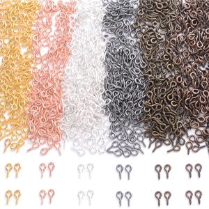 100Pcs 4x8mm 작은 작은 미니 금속 Eyepins 후크 눈 핀 Eyelets 나사 스레드 Clasps 후크 Diy 쥬얼리 결과 만들기