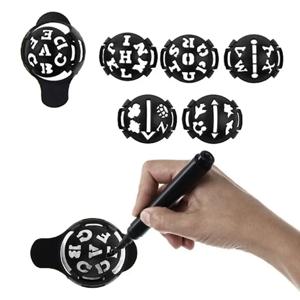 6 개/대 골프 공 라인 라이너 마커 템플릿 그리기 정렬 마크 기호 도구 내구성과 재사용 가능한 골프 스크 라이버 액세서리