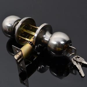1 조각 알루미늄 합금 구형 문 손잡이 회전 잠금 손잡이 세트 침실 거실 용 키가있는 금속 문 손잡이