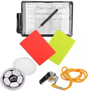 축구 축구 심판 카드 세트 경고 심판 빨간색과 노란색 카드 지갑 점수 시트 노트북 판사 게임 심판 도구