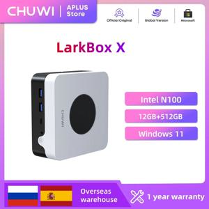 CHUWI 래크박스 X 미니 PC (USB C 허브 포함) 인텔 N100(3.4GHz) 4K 울트라 HD 12GB LPDDR5 RAM 512GB SSD 윈도우 11 WiFi 6 미니 컴퓨터
