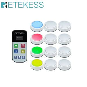 Retekess TM102 무선 퀴즈 응답 게임 버저 시스템, 3 가지 응답 모드, 4 가지 색상,교실 대회 게임 쇼, 가족 게임용