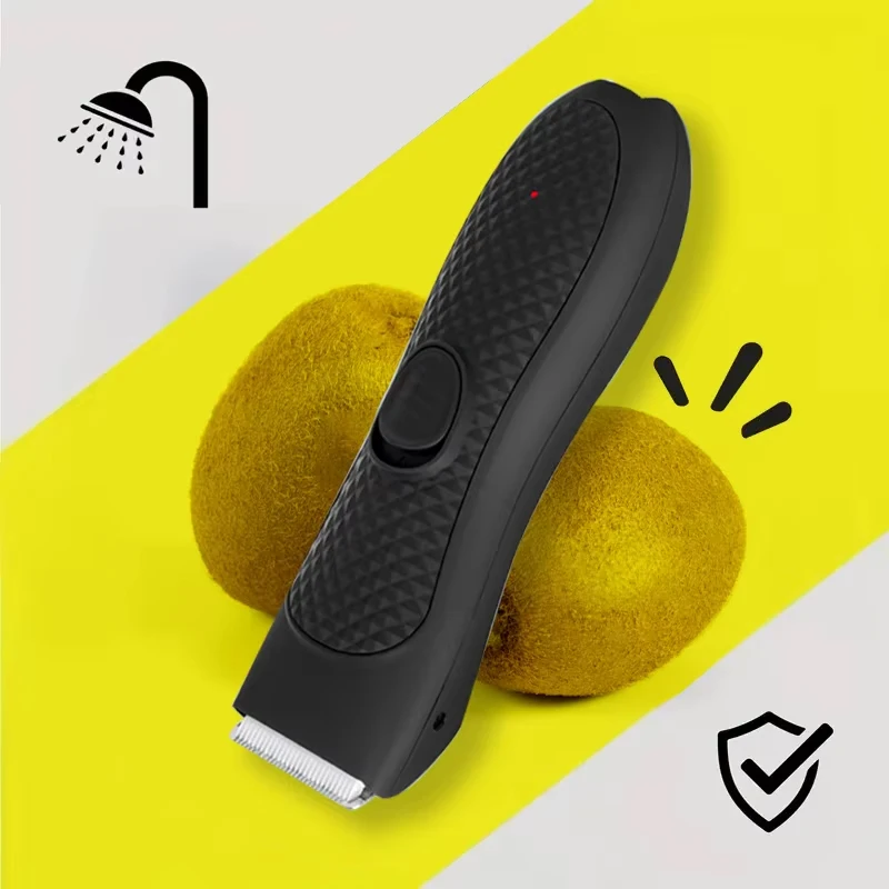 남성용 바디 헤어 트리머 전기 사타구니 헤어 트리머 충전식 볼 면도기 그루머 교체 가능한 세라믹 블레이드 헤드 방수