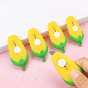 1/3/5Pcs Cuter 미니 만화 옥수수 유틸리티 박스 커터 편지 오프너 아트지 커터 Kawaii 편지지 Knif
