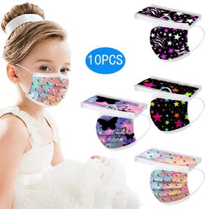 어린이 5 점 별 인쇄 보호 일회용 마스크, 야외 방진 얼굴 보호 마스크, 10 개