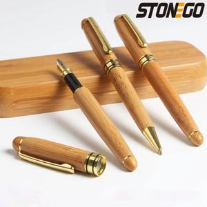 STONEGO Classics 고급 나무 만년필/서명 펜 잉크 0.5mm 선물 장식 쓰기 사무실 만년필 편지지