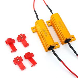 부하 저항 Canbus 깜박임 방지 디코더, 주간 주행 LED 전구, 역방향 조명, 방향 지시등, 안개등, 6Ohm, 50W, 2 개