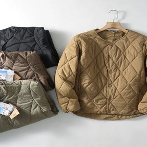레트로 럭셔리 경량 기술 효율적인 따뜻한 면 라운드 넥 퀼팅 재킷 커플 스타일 가을 겨울 패션 도시 캐주얼