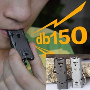 더블 파이프 휘슬 펜던트 키 체인 높은 데시벨 휴대용 야외 생존 긴급 캠핑 도구 다기능 휘슬 1PC