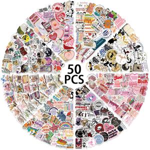 50PCS Smutty Dark Romance Bookish Spice Reader 소녀 만화 Booktok 스티커 미적 자동차 Kindle Ipad 전화 노트북 일기 스티커