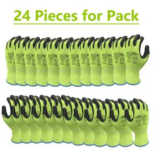 PU 고무 손바닥 코팅이 있는 NMSafety 정비사 작업 장갑, 범용 장갑, 12쌍, EN388 4131X