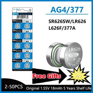 5-50Pcs 고용량 SR626SW AG4 알카라인 배터리 LR626 377A V377 미니 손전등 장난감에 대 한 1.5V 시계 단추 셀 배터리