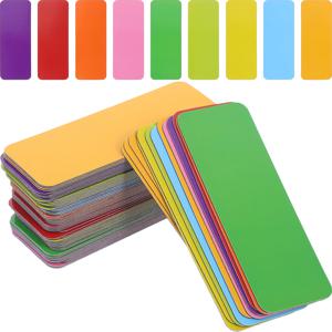 72Pcs 화이트 보드 용 마그네틱 라벨 라벨 Bagged Dry Erase 냉장고 자석 마그네틱 드라이 지우기 라벨 카드 이름 플레이트 태그