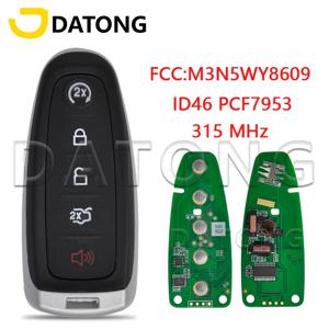 Datong World 자동차 원격 키는 Ford Explorer Edge Flex C-max Taurus ID46 PCF7953 M3N5WY8609 315Mhz 스마트 제어 교체에 적합합니다.