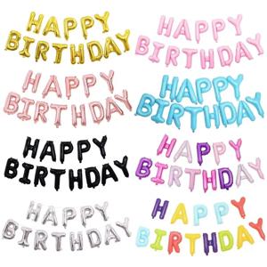 13pcs 생일 축하 장식 풍선 로즈 골드 편지 호일 풍선 생일 파티 장식