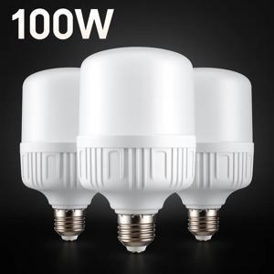 100W E27 LED 전구 220V 깜박임 없음 고휘도 백색광 눈 보호 에너지 절약 램프 높은 열 방출 디자인