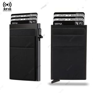 Rfid 차단 팝업 신용카드 홀더 미니 미니멀리스트 슬림 지갑, 얇은 금속 카드 홀더 케이스, 남성용 선택