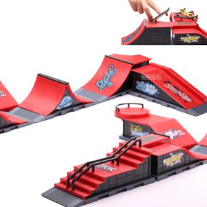 전문 손가락 스케이트 보드 DIY 스케이트 공원 램프 부품 기술 데크 장면 장소 조합 세트 어린이를위한 참신 장난감 선물 어린이