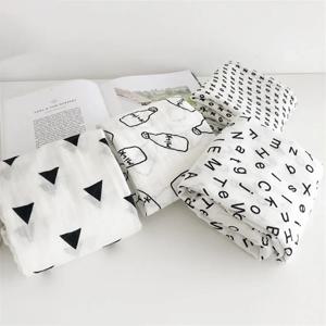 모슬린 코튼 배넷저고리 담요, 유니콘 패턴, 다용도 신생아 배넷저고리, 유아 거즈 두 수건 아기 랩, 100%