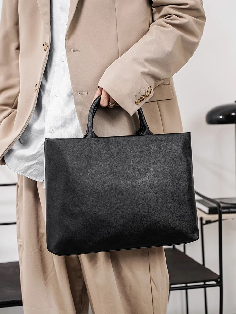 2024 신상 비즈니스 남성용 핸드백 출퇴근 여행 파일 가방 노트북 가방 패셔너블 다용도 남성 가방 소프트 비즈니스 OL 스타일