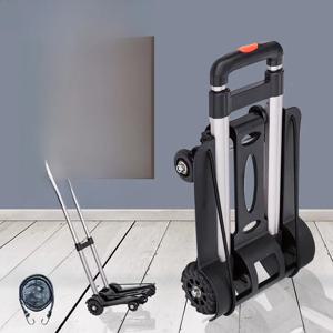 휴대용 손으로 끄는 화물 카트 네 바퀴 수하물 운반차 가정용 미니 유틸리티 차량 조용한 더블 휠 카트