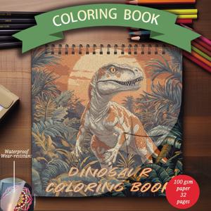 공룡 색칠하기 책, 가족이나 친구를 위한 이상적인 선물, 7.87x7.87 인치, 32 페이지