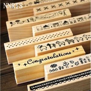 창의적인 한국 스탬프 나무 아름다운 꽃 긴 도장 나무 레이스 장식 고무 씰, DIY 액세서리, 학교 사무용품