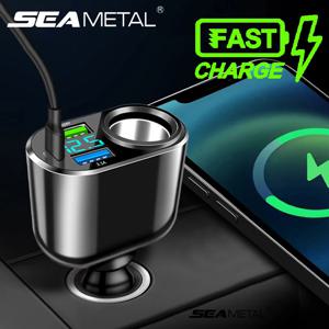 SEAMETAL 자동차 시가 라이터 어댑터 66W USB 빠른 충전 전화 충전기 아이폰에 대 한 12V-24V 범용 자동차 충전기 삼성 Xiaomi