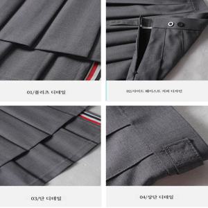 회색 하이웨이스트 A라인 플리츠 스커트 비대칭 스플릿 미니 미디 스커트 여성용 캐주얼 스타일 폴리에스터 섬유 스커트