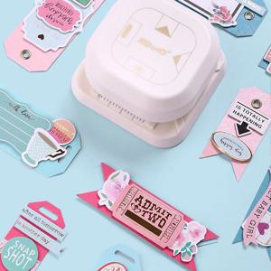 4 in 1 태그 펀치 코너 라운더 종이 커터 라벨 펀치 스크랩북 카드 3 in 1 종이 카드 사진 카드 DIY