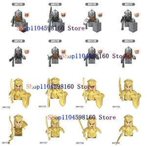 X0314 X0315 애니메이션 영화 벽돌 장난감 주님 드워프 육군 엘프 육군 로마 군인 반지 어린이를위한 빌딩 블록 생일 선물