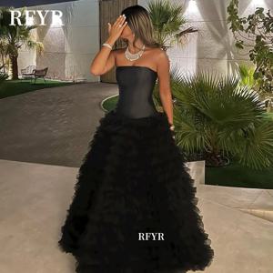 RFYR 댄스 파티 드레스 라인 이브닝 가운 계층화 된 레이어 파티 드레스 فساتين مناسبة رسمية 여성을위한 우아한 이브닝 드레스 맞춤형