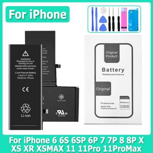 XDOU 2025 iPhone 7 8 6S 6 Plus X XR 11 11Pro Xs Max 고용량 전화 Bateria + 무료 도구 용 새 배터리