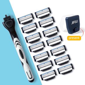 고품질 남자 안전 면도날 4 레이어 독일 스테인레스 스틸 면도 카트리지 호환 마하 3 면도기 교체 블레이드