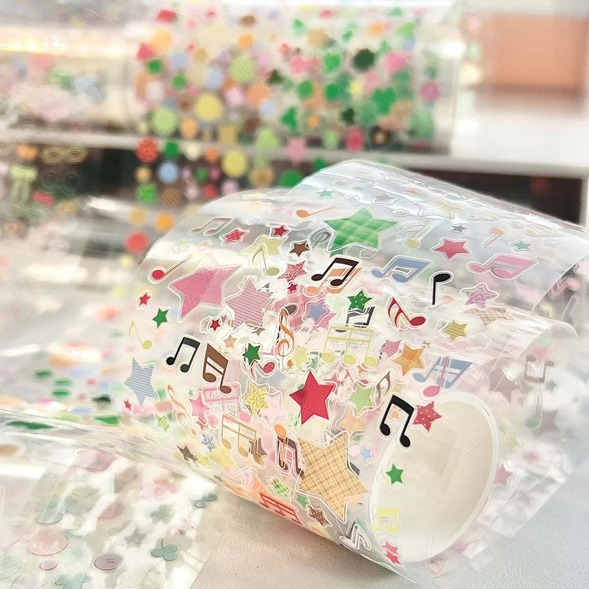 WAKAWAKA 낙서 애완 동물 스티커 테이프 소금 스타일 클로버 스티커 안경 아이돌 카드 스크랩북 저널 DIY 장식 용품