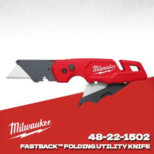 밀워키 48-22-1502 FASTBACK 금속 접이식 유틸리티 나이프(블레이드 보관함 포함) MILWAUKEE 핸드 툴 액세서리 48-22-1502X