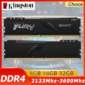 킹스톤 퓨리 비스트 DDR4 8G 16G 32GB 3600 3200Mhz RAM PC 메모리 288핀 XMP2.0 히트싱크 데스크탑용 AMD 또는 인텔 메인보드