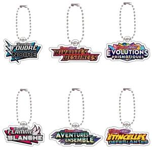 포켓몬 Ptcg 프랑스어 버전 로고 카드 아크릴 키 체인 펜던트 만화 애니메이션 캐릭터 Diy 홈 메이드 가방 펜던트 키즈 선물