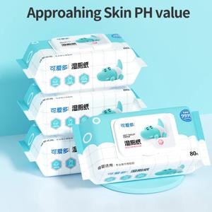 화장실용 프리미엄 수세식 물티슈 - 아기, 여성 및 민감성 피부 관리를 위한 부드럽고 위생적인 ​​클렌징 80개