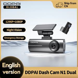 DDPAI 대시 캠 N1 듀얼 전면 및 후면 녹화 NightVIS 1296P 대시 캠 레코더 자동차 DVR 앱 제어