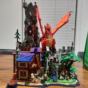 뜨거운 장난감 21348 던전 레드 드래곤 스토리 성 빌딩 블록 벽돌 하우스 모델 조립 장난감 어린이 크리스마스 선물