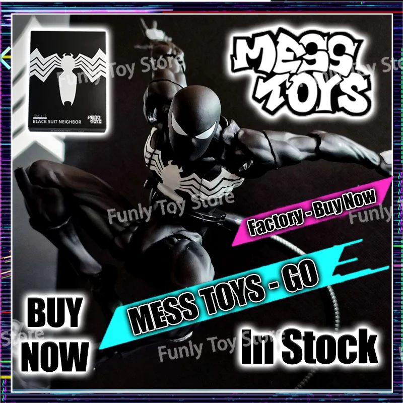 재고 있음 Mess Toys 스파이더 맨 심비오트 스파이더 맨 Messtoys 블랙 슈트 Neighbor Scarlet Spider 애니메이션 액션 피규어 선물 완구