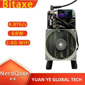 Bitaxe NerdQaxe++ 4.8TH/s 68W Asic Bitcoins Miner 4개 BM1370 칩 솔로 BTC 2.4G WiFi 오픈 소스 마이닝 머신